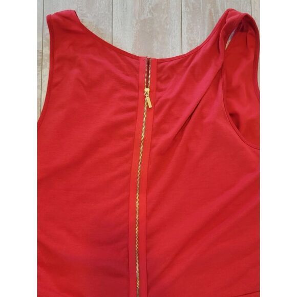Lane Bryant 18/20 Women's Tank Top‎ Red Blouse Lace Overlay Peplum Zip Back 1X - Picture 3 of 7